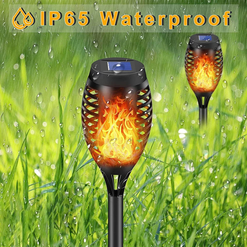 12 LED Solar Flame Torch Light Flickering Light