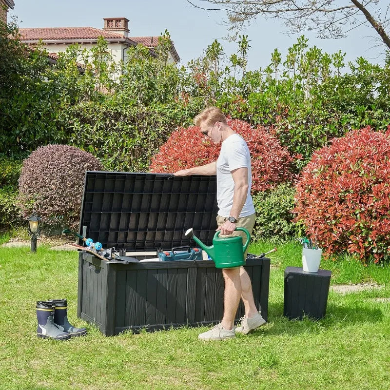 120 Gallon Resin Outdoor Storage Deck Box