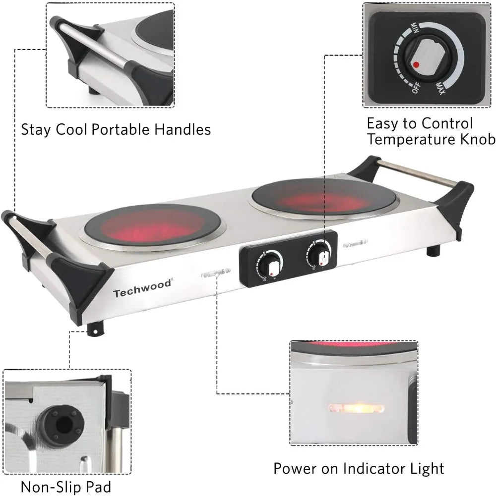 Techwood Portable Infrared Ceramic Hot Plate - One Shop Ventures