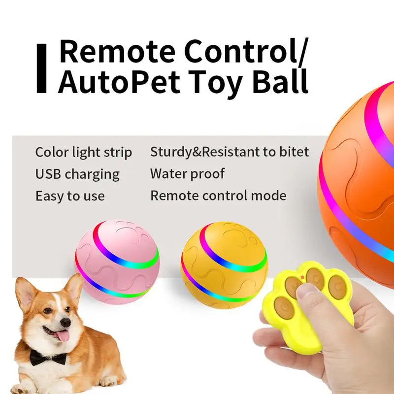 Rechargeable Silicone Dog Balls With LED Light Remote Control Motion Sensor