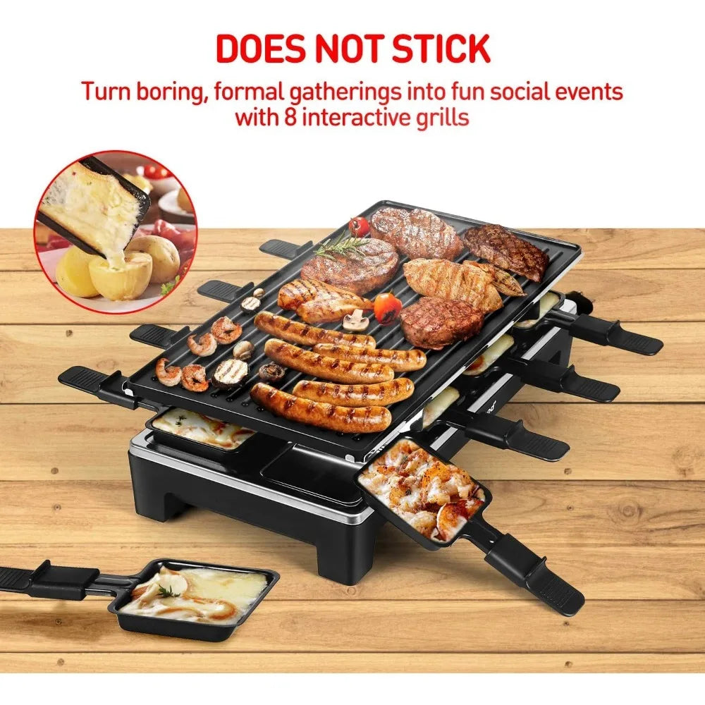 Electric Indoor Grill With 8 Cheese Melt Pans - One Shop Ventures