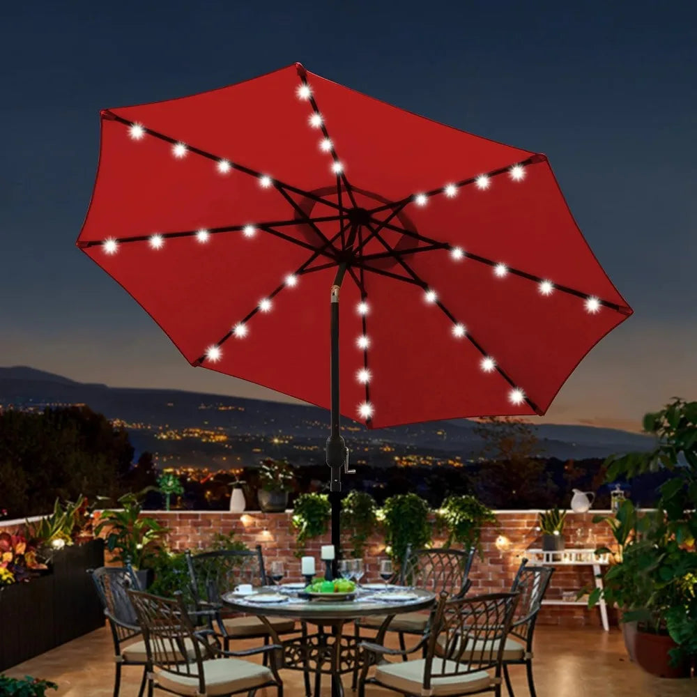 9 ft 32 LED Lighted Patio Umbrella