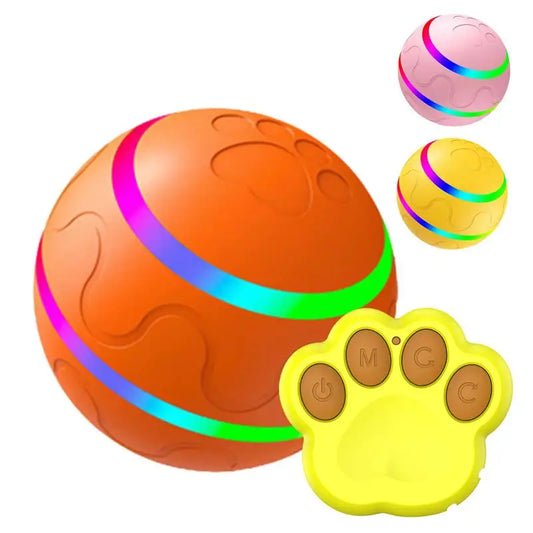 Rechargeable Silicone Dog Balls With LED Light Remote Control Motion Sensor