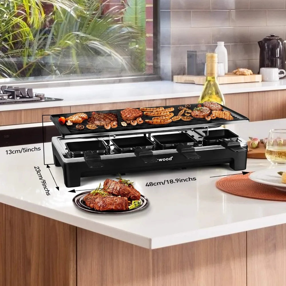 Electric Indoor Grill With 8 Cheese Melt Pans - One Shop Ventures