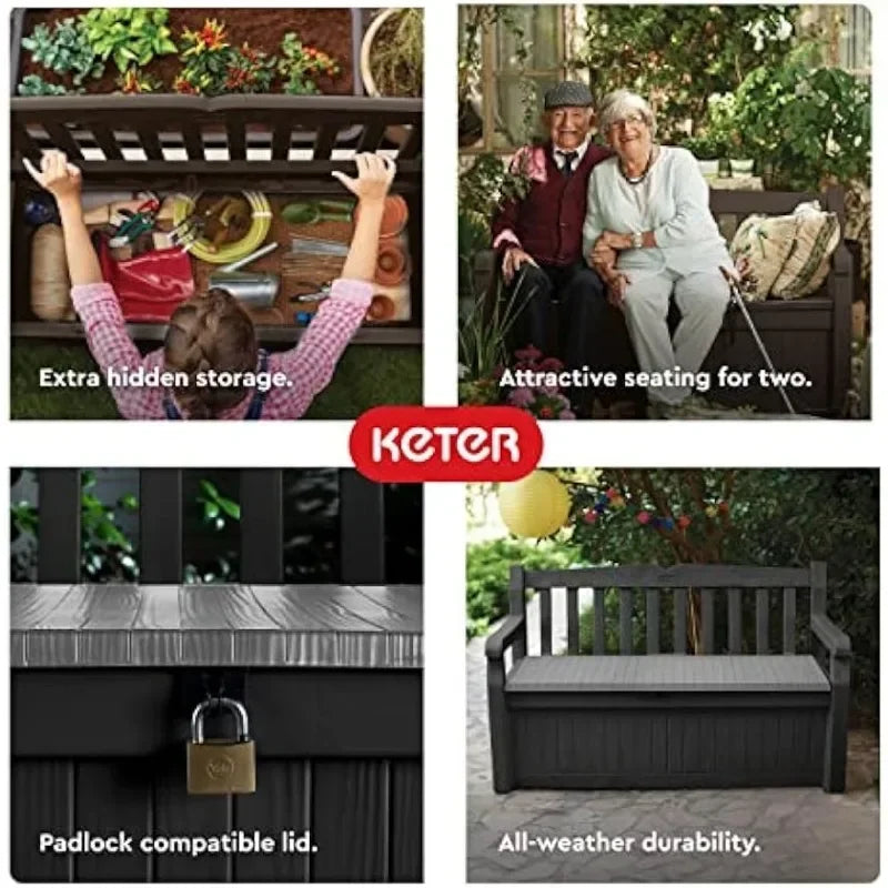 70 Gallon Storage Bench Deck Box for Patio