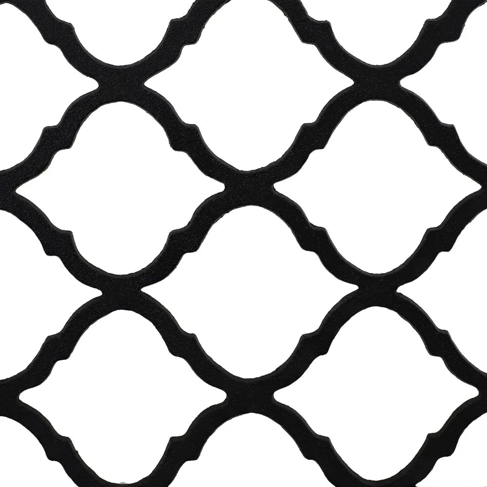 Black Cast Iron Lattice Patio Garden Bench - 50-Inch