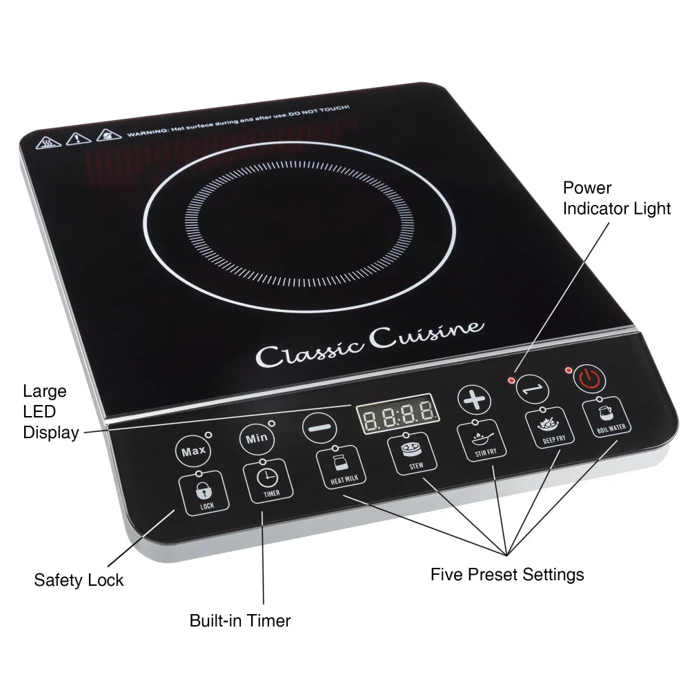 Induction Cooktop - Electric Hot Plate Stove Burner - One Shop Ventures