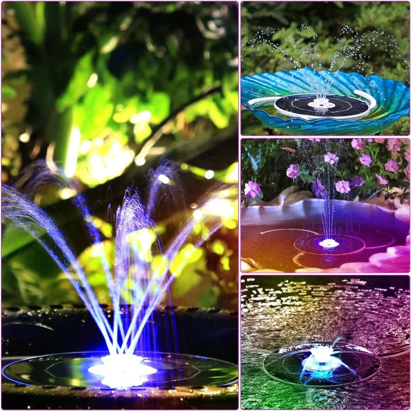 Solar Fountain with Light