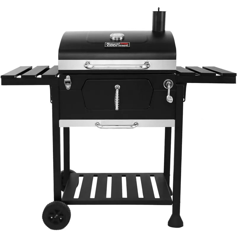 24” Charcoal Grill Outdoor Smoker with Side Tables - One Shop Ventures