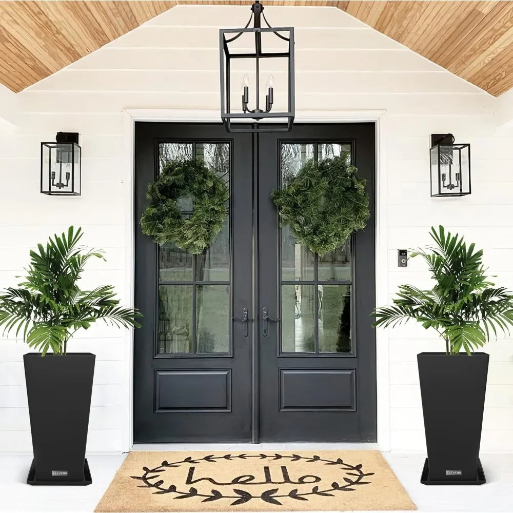 Set of 2 28-inch Tall Outdoor Planters