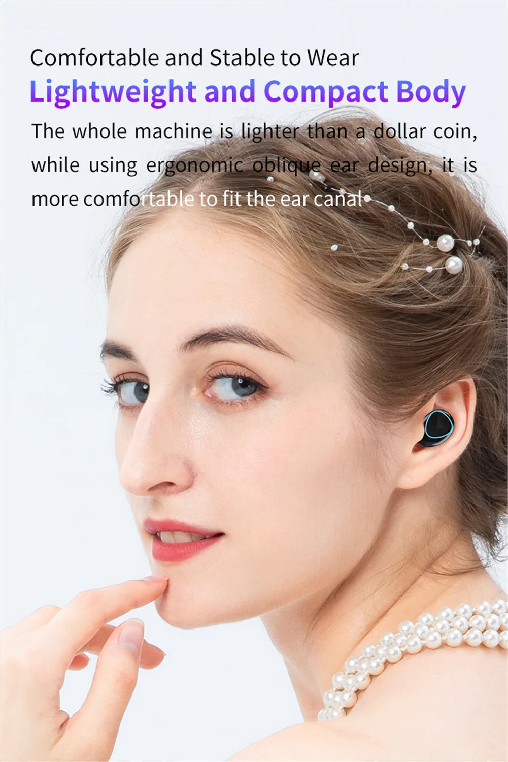 Mini Earbuds Bluetooth-Compatible Headphones Built-in Mic for iPhone 14 13 12 Android Phones