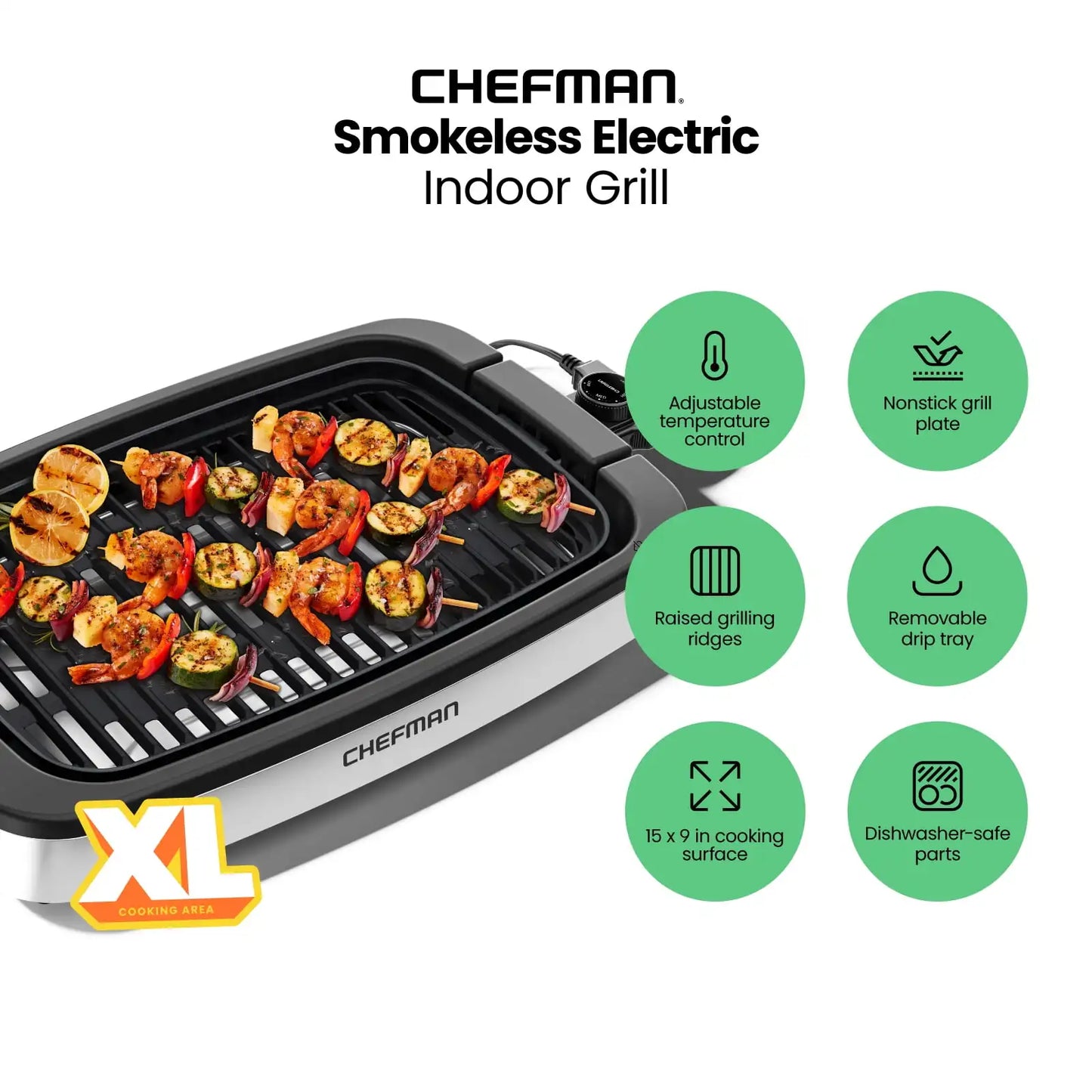 Smokeless Indoor Electric Grill with Adjustable Temperature Control - One Shop Ventures