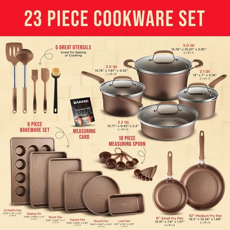 Cookware Set -Reinforced Pressed Aluminum Metal - One Shop Ventures