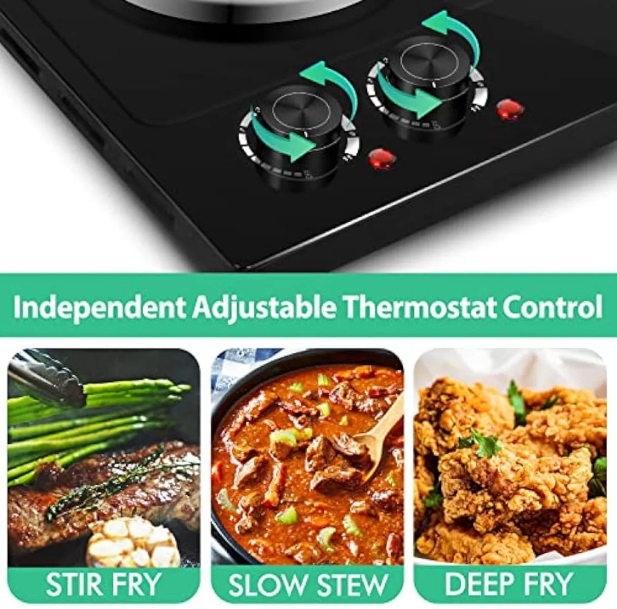 Portable 1800W Electric  Double Burner Hot Plate