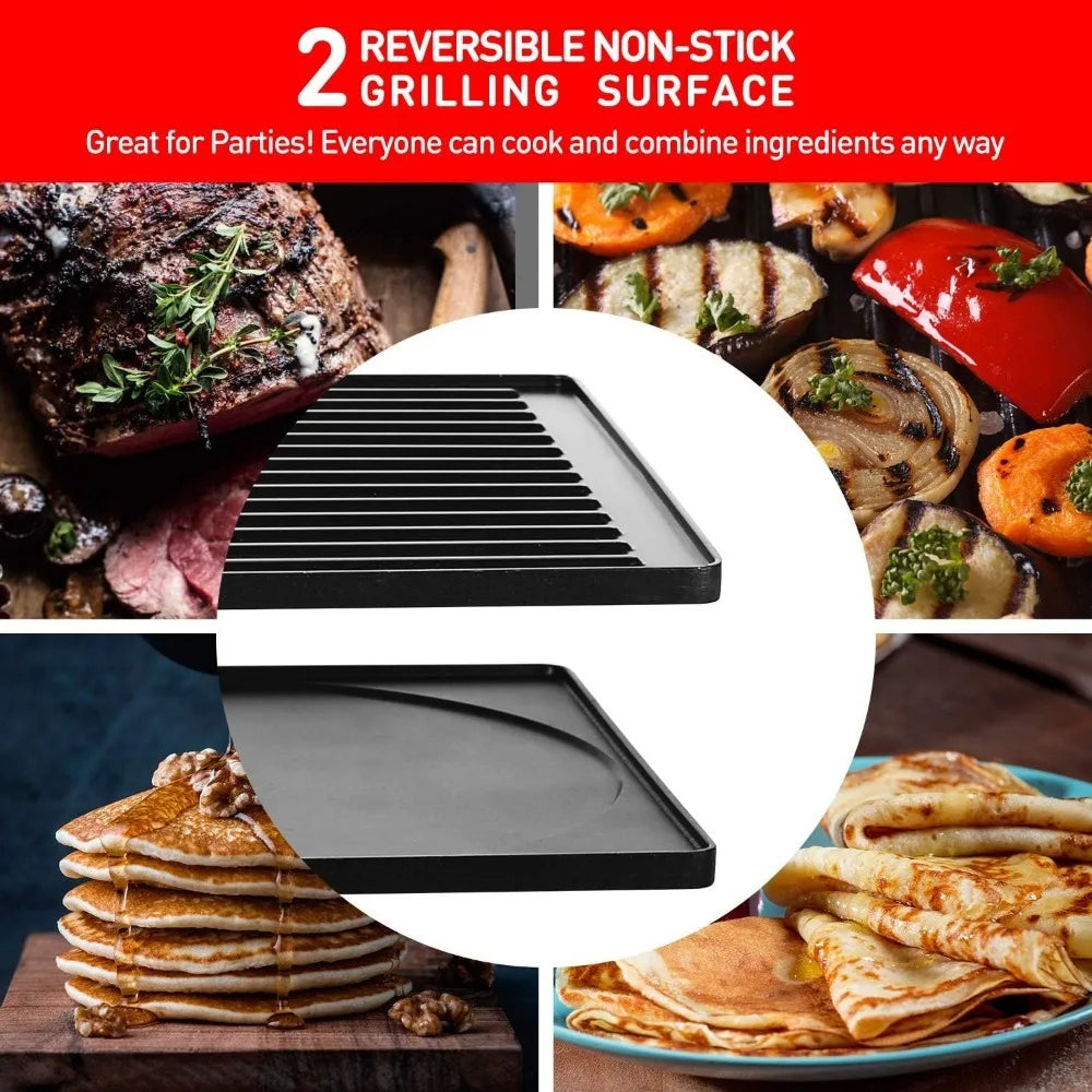 Electric Indoor Grill With 8 Cheese Melt Pans - One Shop Ventures