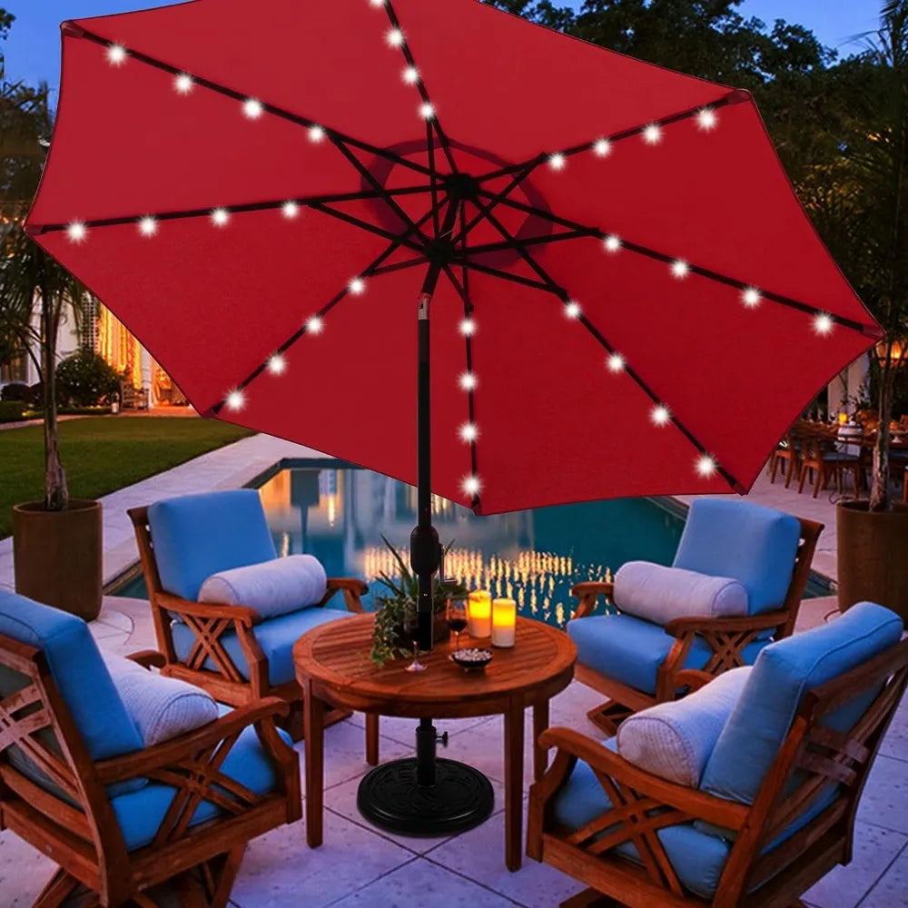 9 ft 32 LED Lighted Patio Umbrella