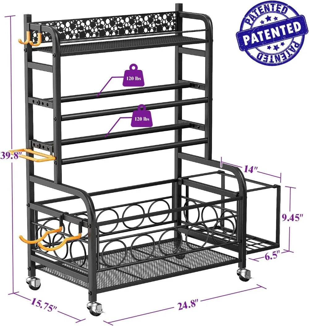 Gym Storage Rack for Yoga Mat Kettlebells and Strength Training