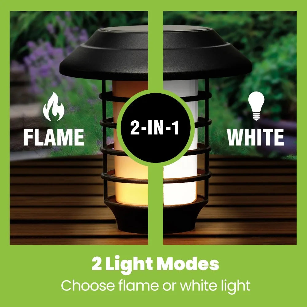 Solar Pathways Lights with Remote, LED  White or Flame Mode, Set of 4