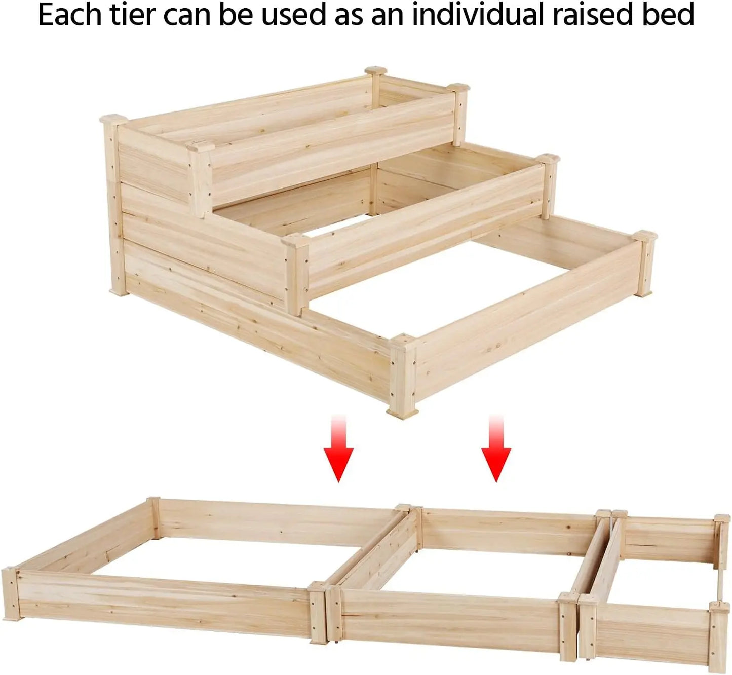 3 Tier 47x47x22in Raised Garden