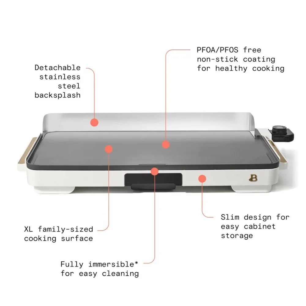 12" x 22" Extra Large Griddle, White Icing by Drew Barrymore - One Shop Ventures