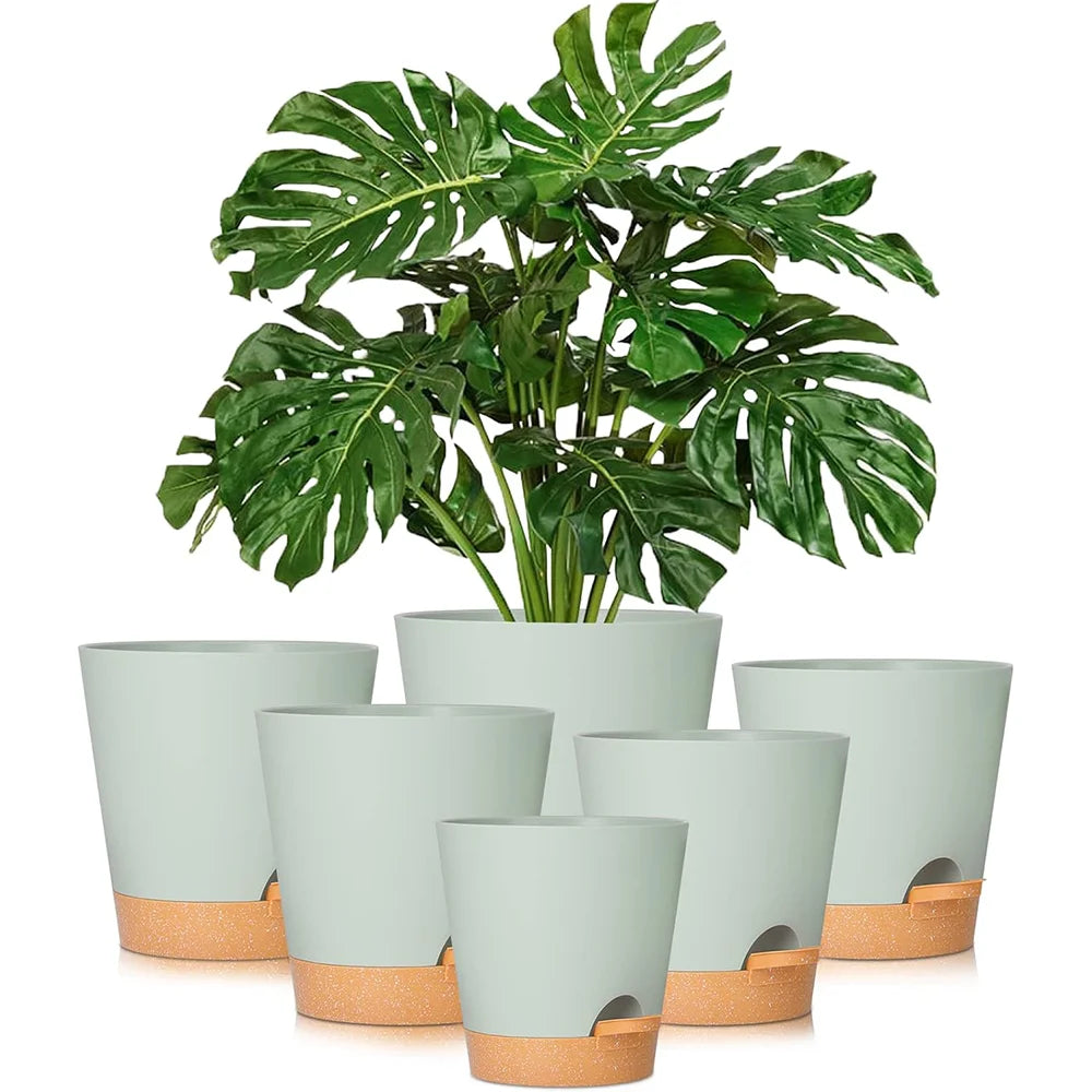 5 pack 5 inch Self Watering Pots for Indoor Plants - One Shop Ventures