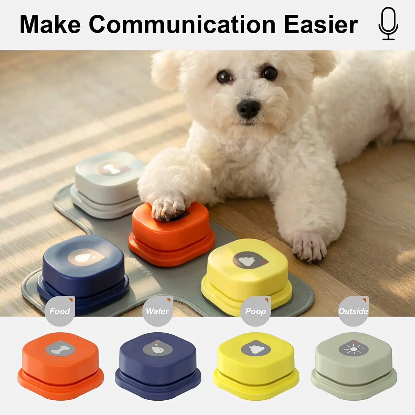 Recordable Dog Button Set With Mat & Stickers