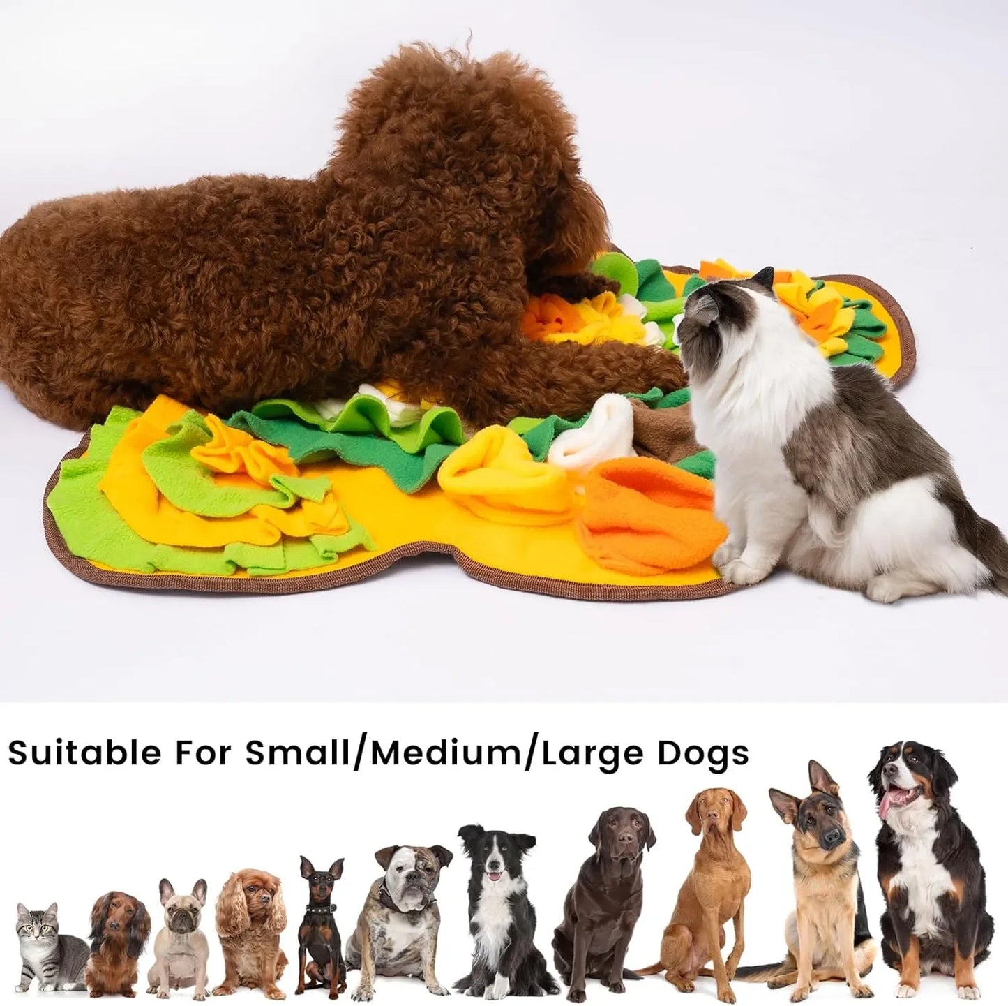 Multi-functional dog snuffle feeding mat