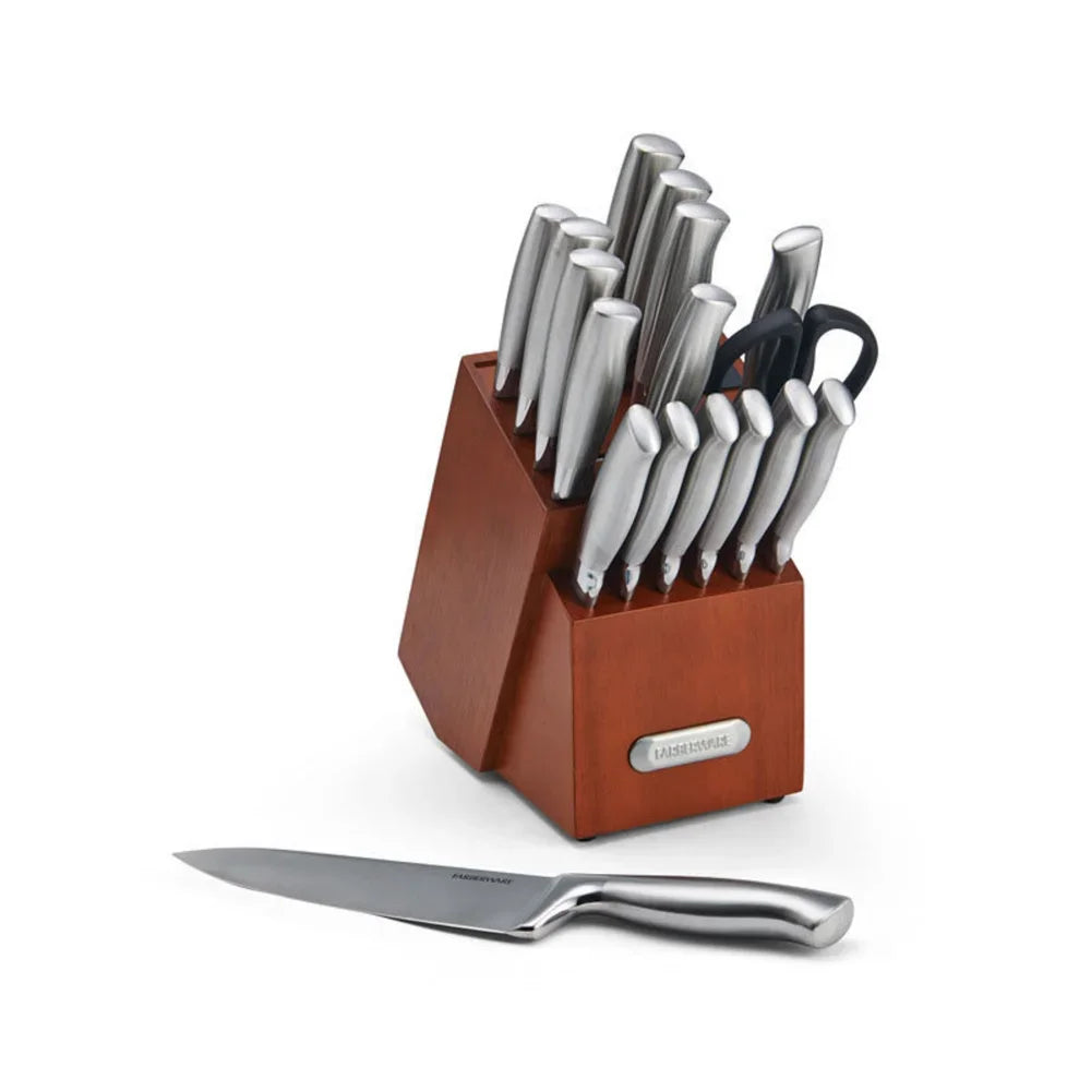 Professional 18-piece Forged Hollow Handle Stainless Steel Knife Block Set - One Shop Ventures