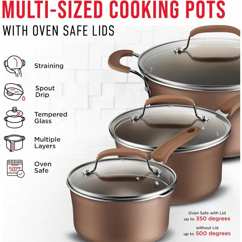 Cookware Set -Reinforced Pressed Aluminum Metal - One Shop Ventures