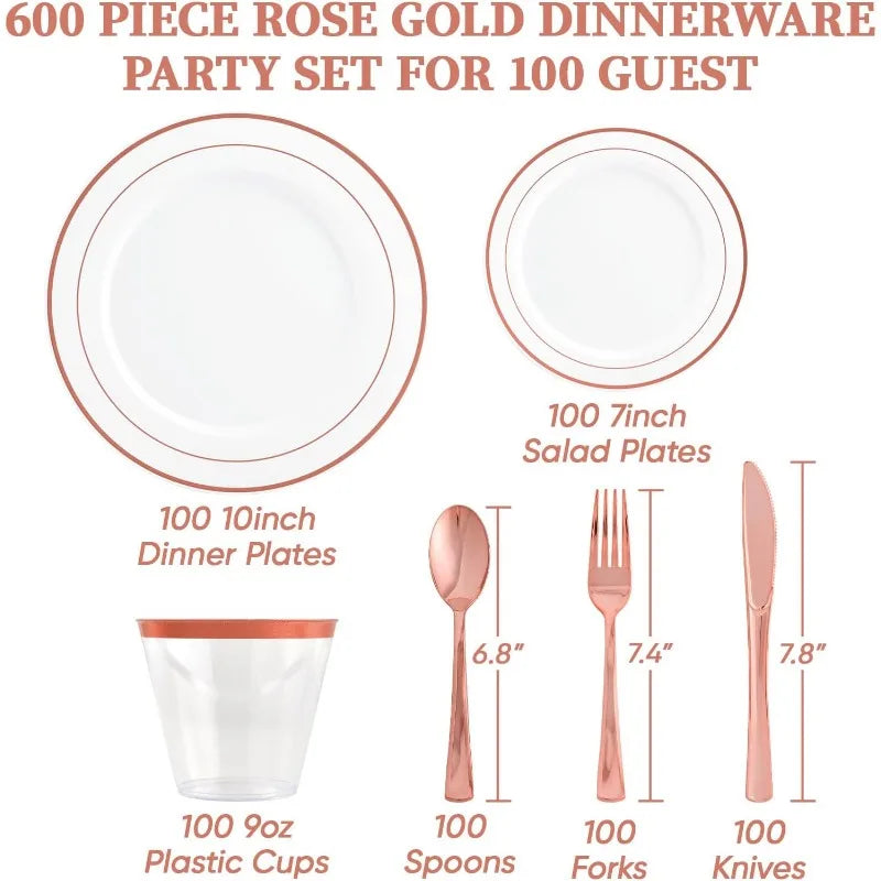 600pcs Dinnerware Set for 100 Guests - One Shop Ventures