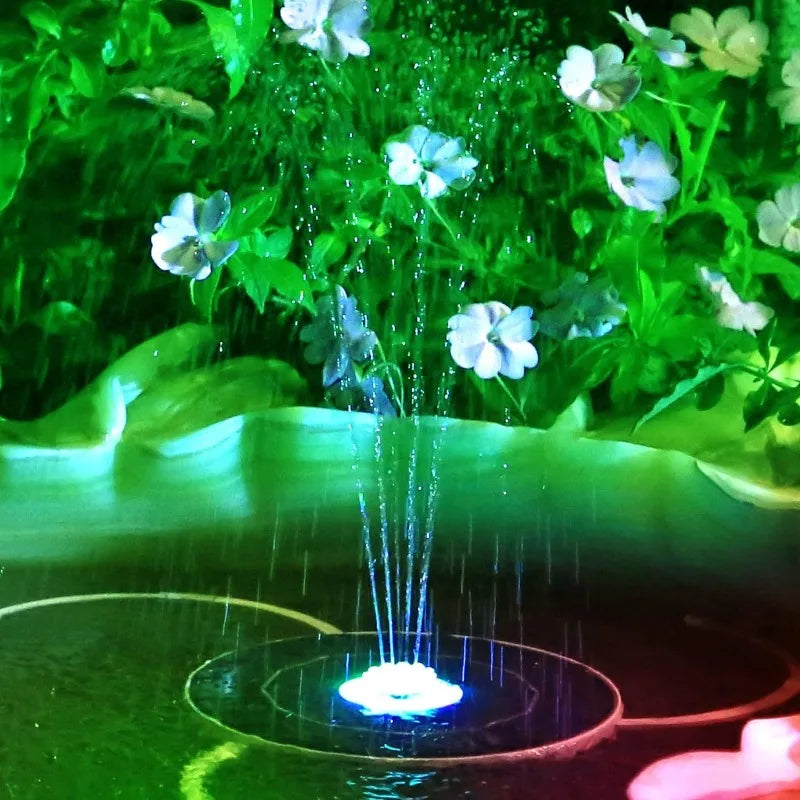 Solar Fountain with Light