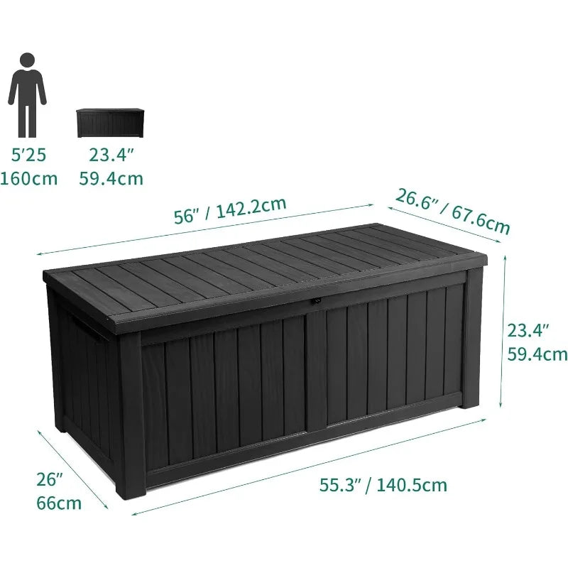 120 Gallon Resin Outdoor Storage Deck Box