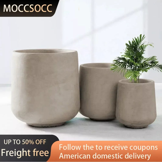 Round Concrete Planter Pots - One Shop Ventures