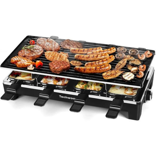 Electric Indoor Grill With 8 Cheese Melt Pans - One Shop Ventures