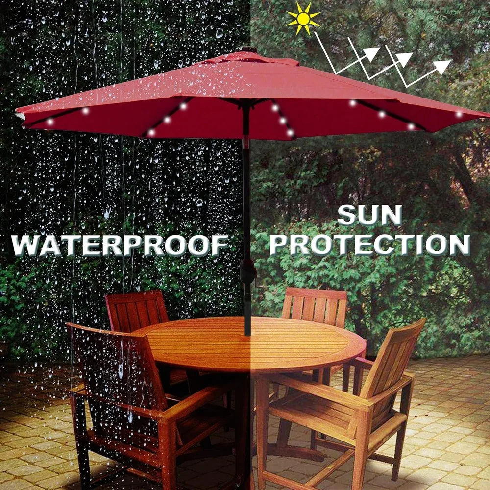 9 ft 32 LED Lighted Patio Umbrella