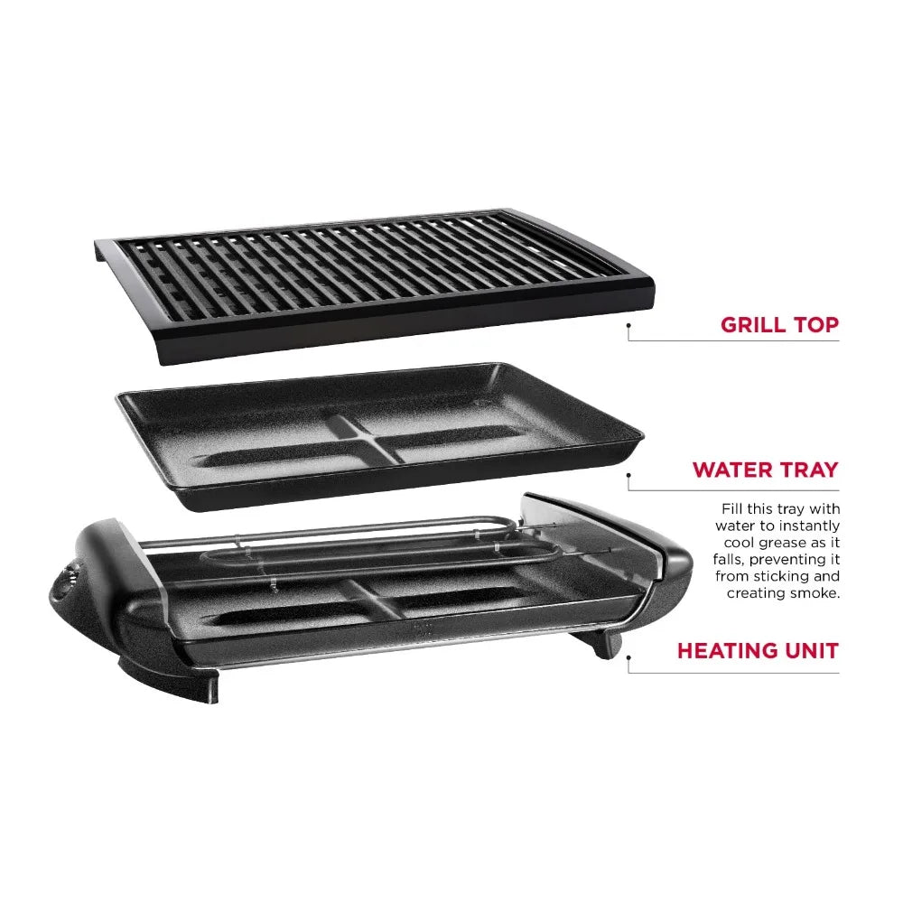 Chefman Electric Smokeless Indoor Grill w/ Adjustable Temperature, Non-Stick, Black - One Shop Ventures