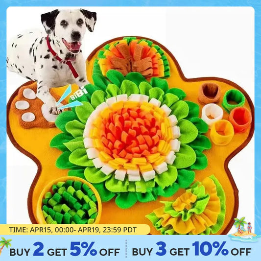 Multi-functional dog snuffle feeding mat