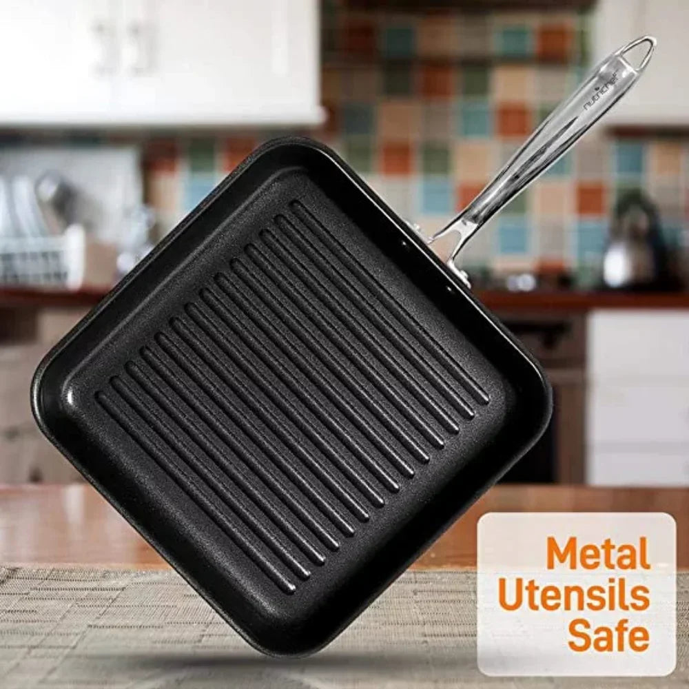 Nonstick Stove Top Grill Pan Hard Anodized Nonstick Grill & Griddle Pan - One Shop Ventures