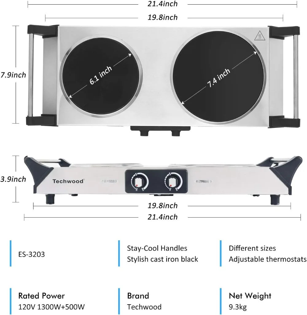 Techwood Portable Infrared Ceramic Hot Plate - One Shop Ventures