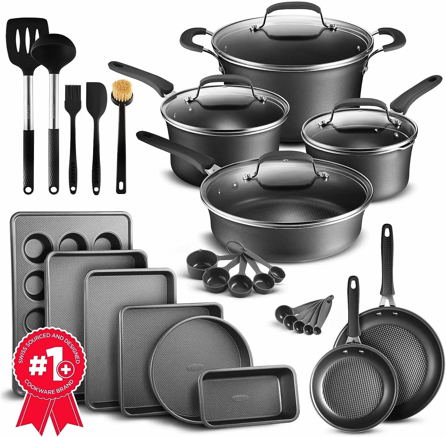 Cookware Set -Reinforced Pressed Aluminum Metal - One Shop Ventures