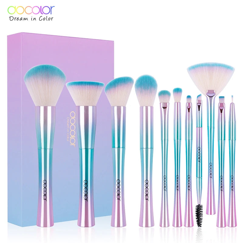 11pcs Makeup Brushes - Powder Blending, Foundation & Eyeshadow