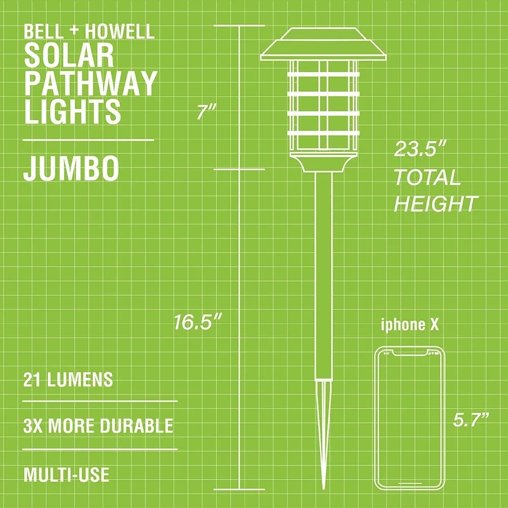 Solar Pathways Lights with Remote, LED  White or Flame Mode, Set of 4