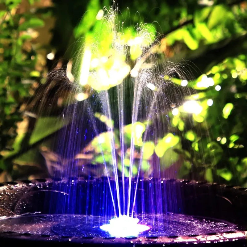 Solar Fountain with Light