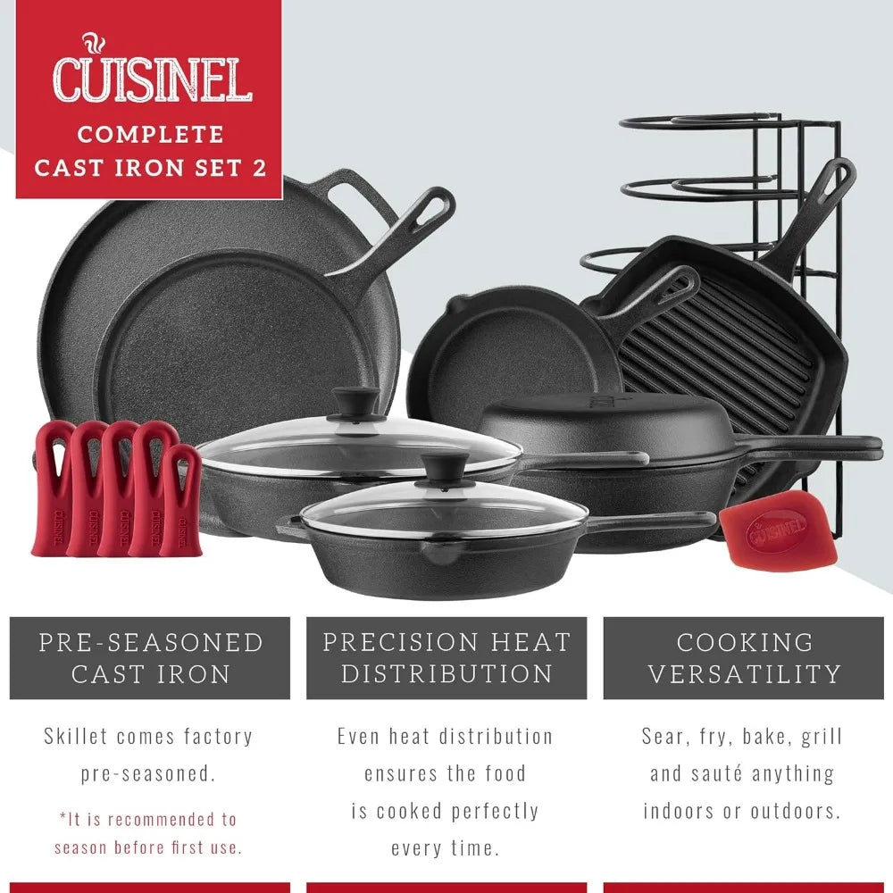 Cuisinel Cast Iron Non-stick Cookware set - One Shop Ventures